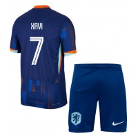 Camiseta Países Bajos Xavi Simons #7 Segunda Equipación Replica Eurocopa 2024 para niños mangas cortas (+ Pantalones cortos)